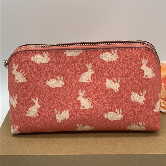 COACH COACH COSMETIC CASE WITH BUNNY SCRIPT PRINT - Picture 7 of 16